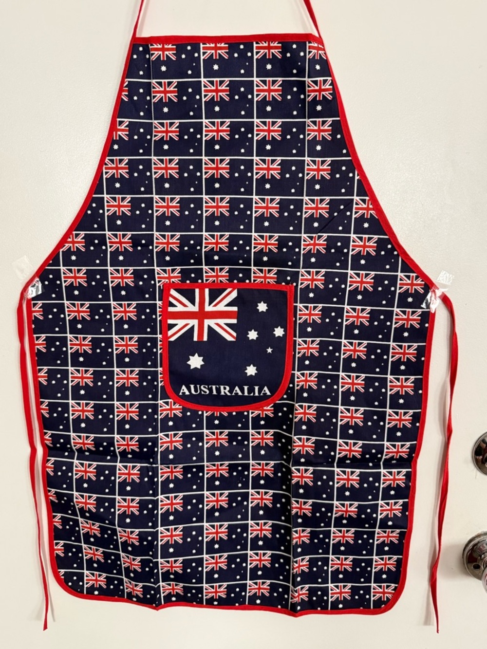 Australia Flag Pattern Apron with Red Trim